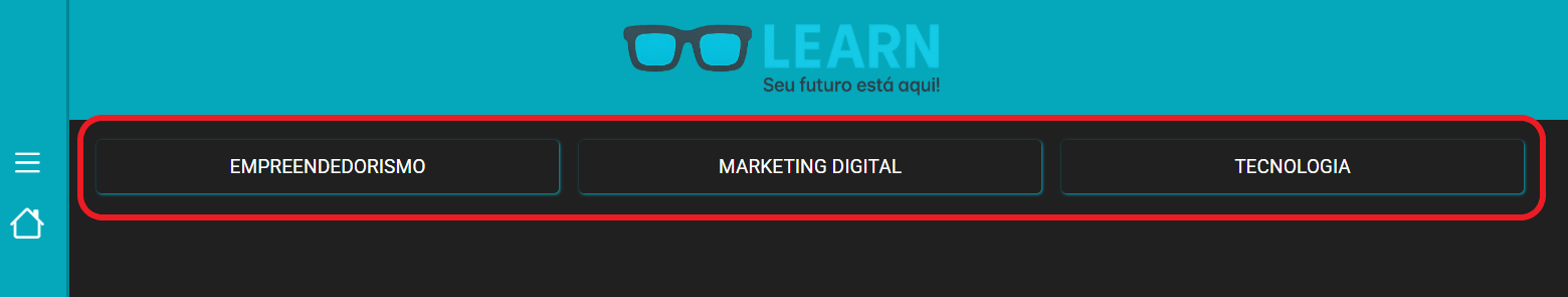 Opções de cursos